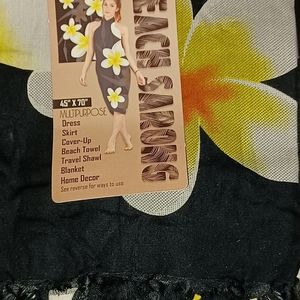 FLOWER HAWAIIAN TROPICAL PRINT FULL SIZE SARONG W/